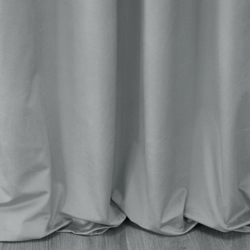 Eurofirany PIERRE CARDIN SIBEL Naktinė užuolaida iš minkšto aksomo, 260 g/m2, 140X270 cm, juosta / tunelis / kabliukai, spalva: pilka