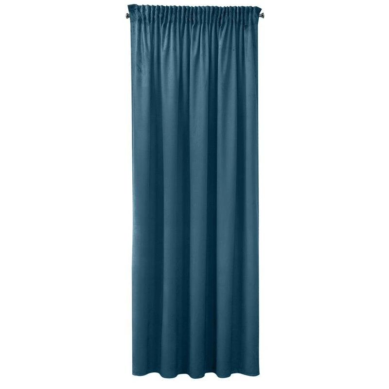 Eurofirany PIERRE CARDIN SIBEL Naktinė užuolaida iš minkšto aksomo, 260 g/m2, 140X270 cm, juosta / tunelis / kabliukai, spalva: tamsiai mėlyna