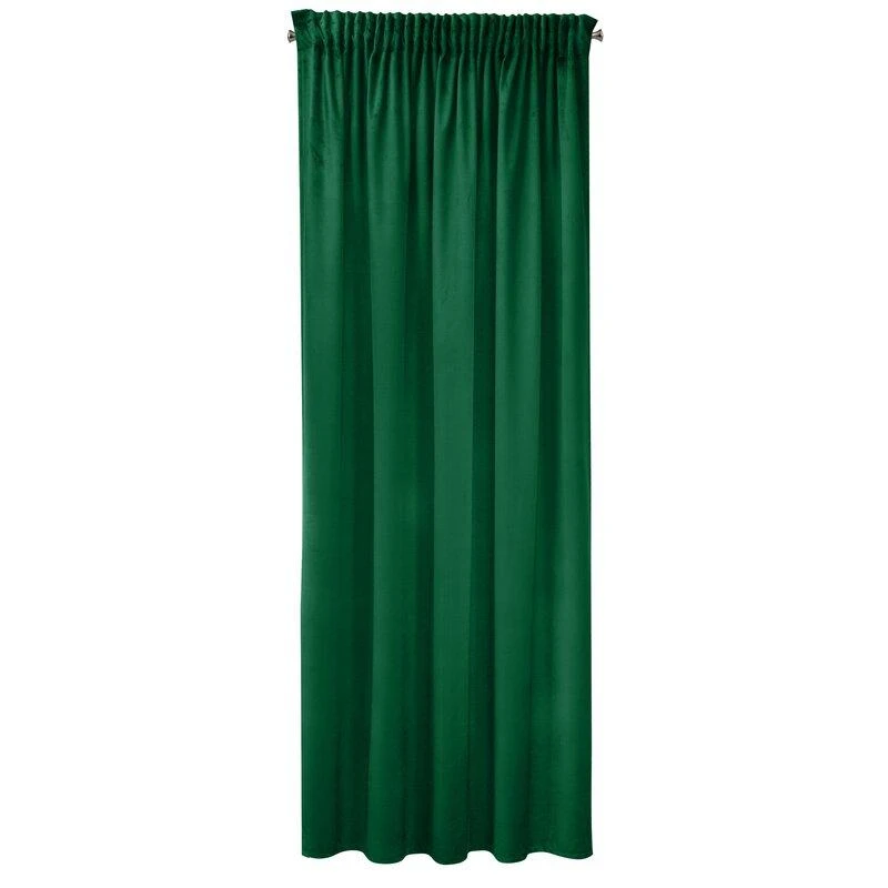 Eurofirany PIERRE CARDIN SIBEL Naktinė užuolaida iš minkšto aksomo, 260 g/m2, 140X270 cm, juosta / tunelis / kabliukai, spalva: žalia
