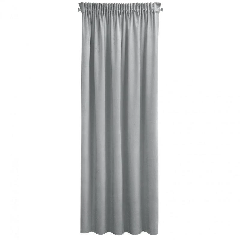 Eurofirany PIERRE CARDIN SIBEL Naktinė užuolaida iš minkšto aksomo, 260 g/m2, 140X270 cm, juosta / tunelis / kabliukai, spalva: pilka