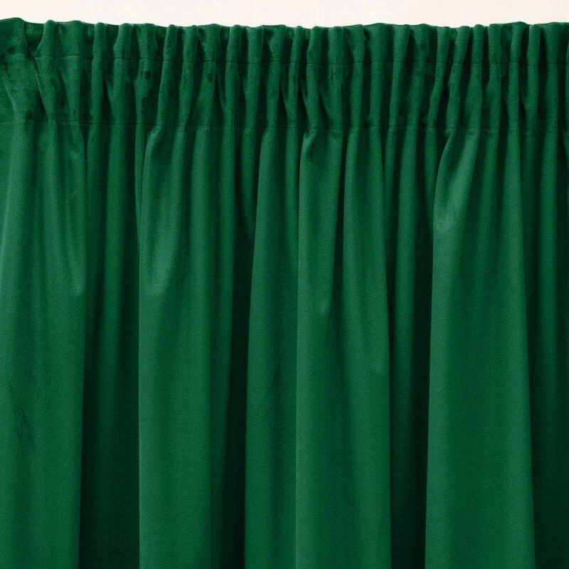 Eurofirany PIERRE CARDIN SIBEL Naktinė užuolaida iš minkšto aksomo, 260 g/m2, 140X270 cm, juosta / tunelis / kabliukai, spalva: žalia
