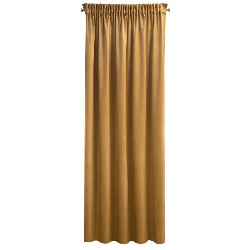 Eurofirany PIERRE CARDIN SIBEL Naktinė užuolaida iš minkšto aksomo, 260 g/m2, 140X270 cm, juosta / tunelis / kabliukai, spalva: auksinė