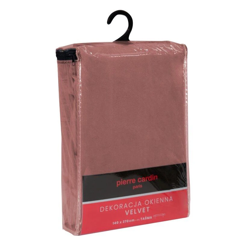 Eurofirany PIERRE CARDIN SIBEL Naktinė užuolaida iš minkšto aksomo, 260 g/m2, 140X270 cm, juosta / tunelis / kabliukai, spalva: rožinė