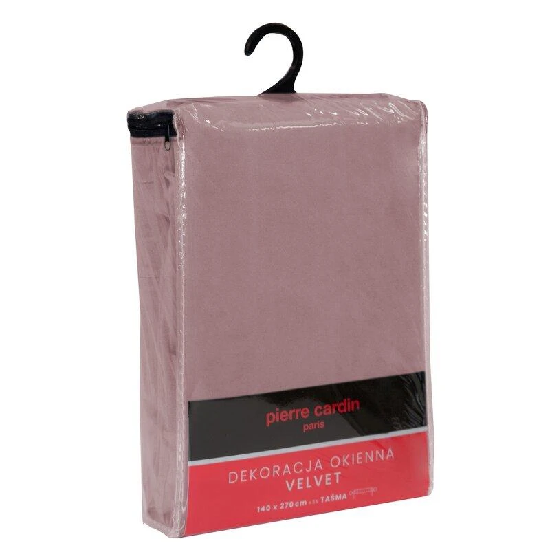 Eurofirany PIERRE CARDIN SIBEL Naktinė užuolaida iš minkšto aksomo, 260 g/m2, 140X270 cm, juosta / tunelis / kabliukai, spalva: pudrinė