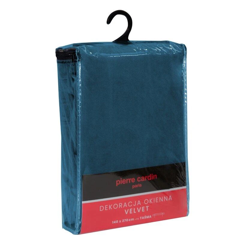 Eurofirany PIERRE CARDIN SIBEL Naktinė užuolaida iš minkšto aksomo, 260 g/m2, 140X270 cm, juosta / tunelis / kabliukai, spalva: tamsiai mėlyna