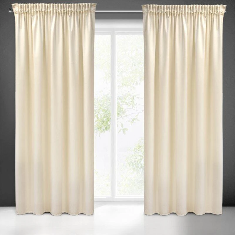 Eurofirany PIERRE CARDIN SIBEL Naktinė užuolaida iš minkšto aksomo, 260 g/m2, 140X270 cm, juosta / tunelis / kabliukai, spalva: kreminė
