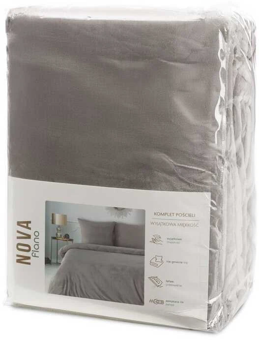 Eurofirany Pliušinis mikropluošto patalynės komplektas, 220x200 cm antklodės užvalkalas su dviem pagalvių užvalkalais, 250 g/m2 svoris, jaukus ir šiltas, smėlio spalva, užtrauktukas, minkšta patalynė miegamajam