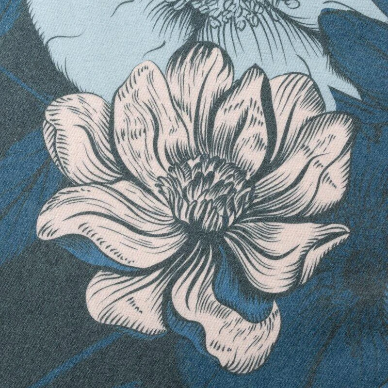 Eurofirany Tamsiai mėlynas ir oranžinis gėlių rašto pledas, 150x200 cm, akrilo ir poliesterio mišinys, lengva lovatiesė arba užtiesalas, minkštas namų tekstilės aksesuaras