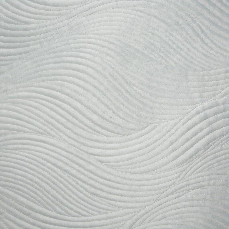 Eurofirany RIA5 Aksominė lovatiesė, dygsniuota tradiciniu siuvimo būdu su banguotu raštu, 170X210 cm, spalva: balta Lovatiesė