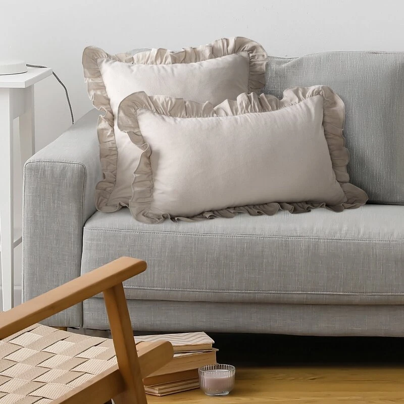 Eurofirany SI/PO/FRILL 45X45 SMĖLIO SPALVOS/MEDVILNĖS