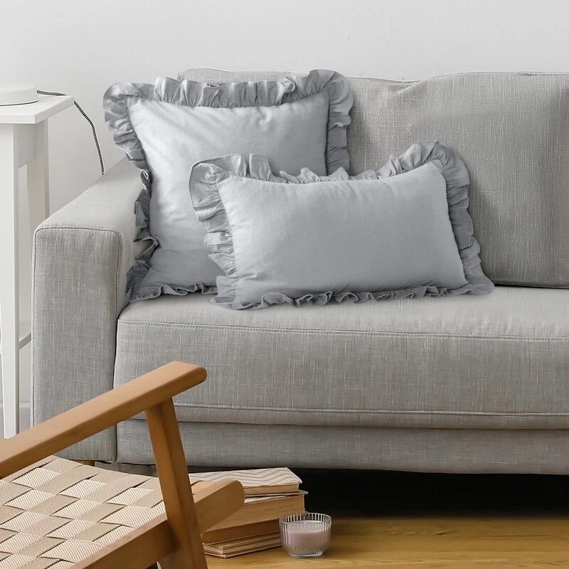 Eurofirany SI/PO/FRILL 45X45 SIDABRINĖ/MEDVILNĖ