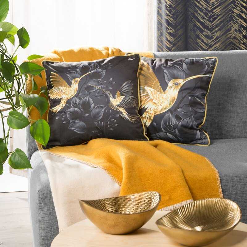 Eurofirany SI/PO/VELVET/01 45X45 Juodas+GOLD