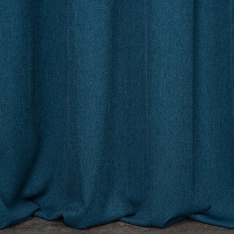 Eurofirany Turkio spalvos paruošta užuolaida su žiedais, 140x250 cm, lininio pynimo audinys, pusiau užtemdanti, moderniam interjerui, langų dekoras