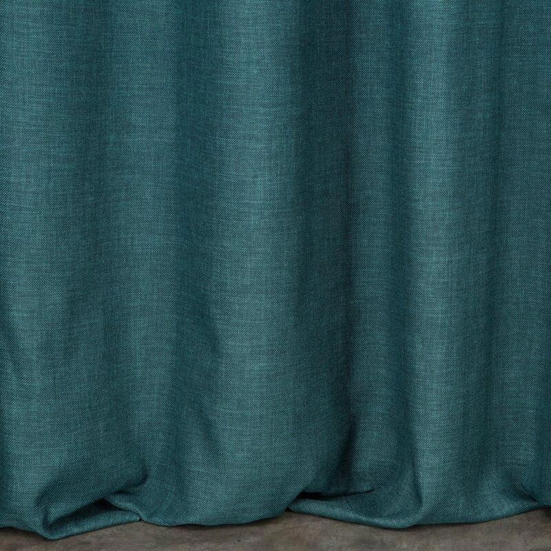 Eurofirany Tamsiai turkio spalvos pusiau užtemdanti užuolaida, 140x250 cm, lino pynimo audinys, paruošta kabinimui su metalinėmis kilpomis, langų dekoras