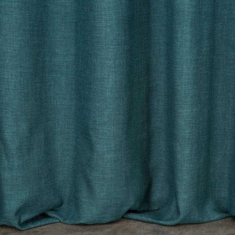 Eurofirany Tamsiai turkio spalvos pusiau užtemdanti užuolaida, 140x250 cm, lino pynimo audinys, paruošta kabinimui su metalinėmis kilpomis, langų dekoras