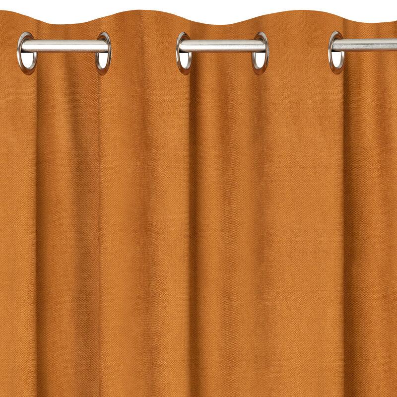 Eurofirany Plytų raudonumo pusiau užtemdanti užuolaida, 140x250 cm, minkštas veliūrinis audinis, kabinimas žiedais, moderniam interjerui, Terra kolekcija, dekoratyvinė užuolaida svetainei
