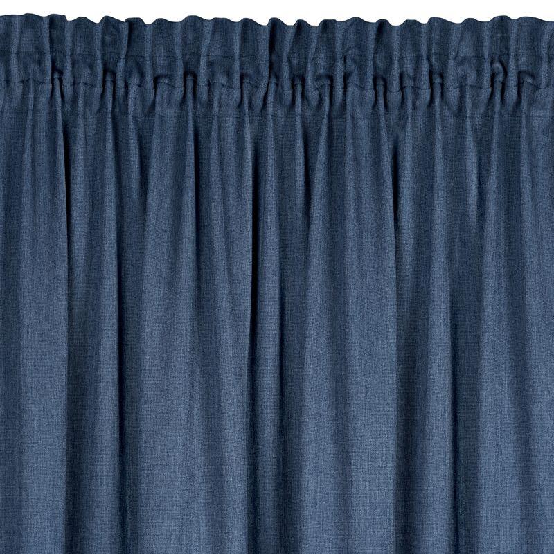 Eurofirany Tamsiai mėlyna pusiau užtemdanti užuolaida, 140x270 cm, minkštas poliesterio audinis su melanžo efektu, paruošta naudojimui su 8 cm juosta, moderniam interjerui, langų uždangalas, namų dekoras