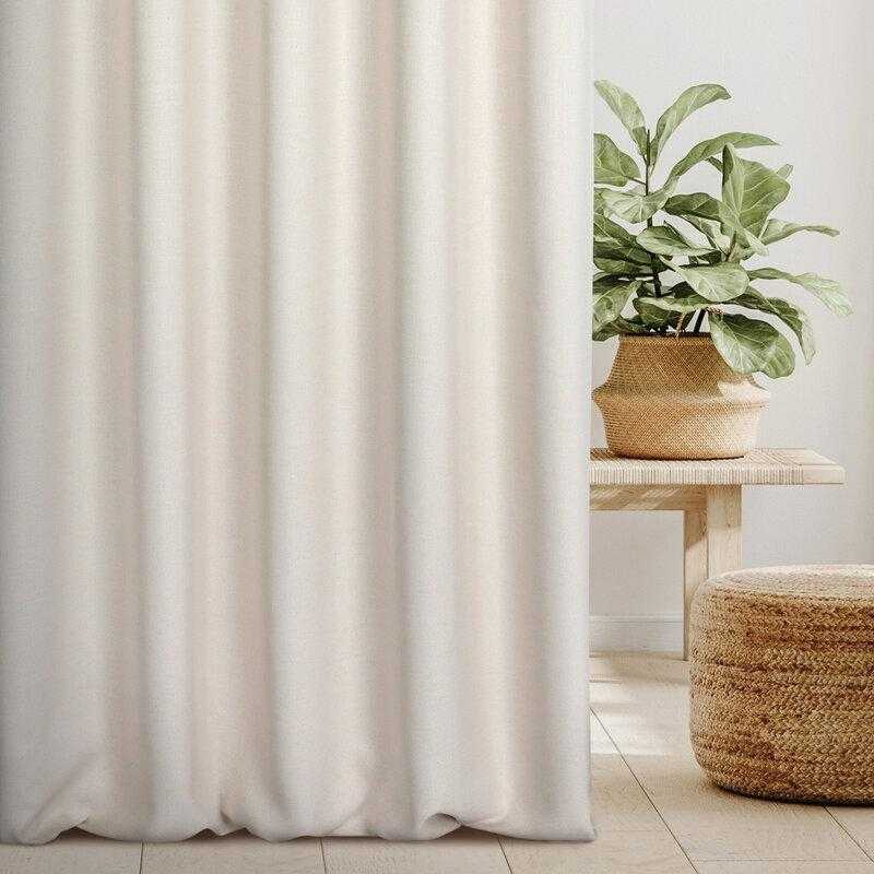 Eurofirany Smėlio spalvos pusiau užtemdanti užuolaida, 140x250 cm, poliesterio audinys su natūraliu pynimu, kabinimas žiedais, paruošta užuolaida langams, namų tekstilė