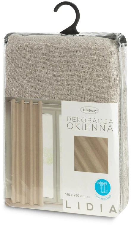 Eurofirany Užuolaidos LIDIA / BEIG 140X250 TRANS