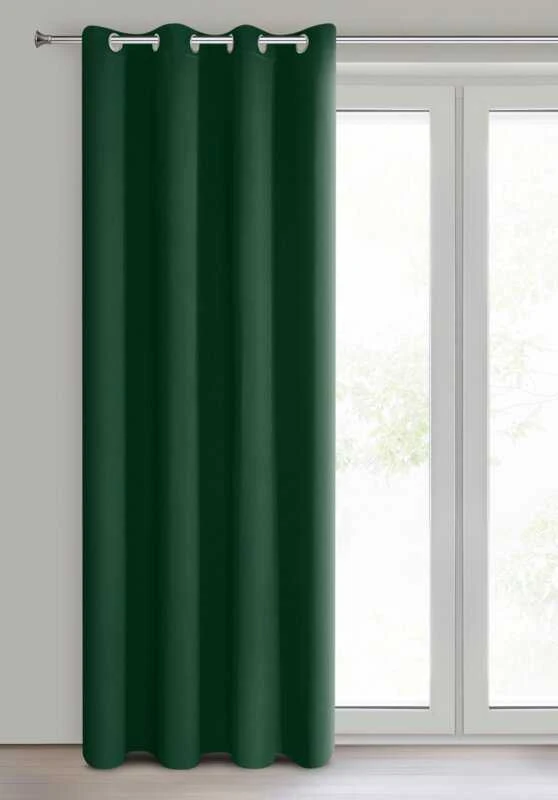 Eurofirany LOGAN blackout tipo temdanti naktinė užuolaida, 140X270 cm, kilpos / žiedai, spalva: tamsiai žalia
