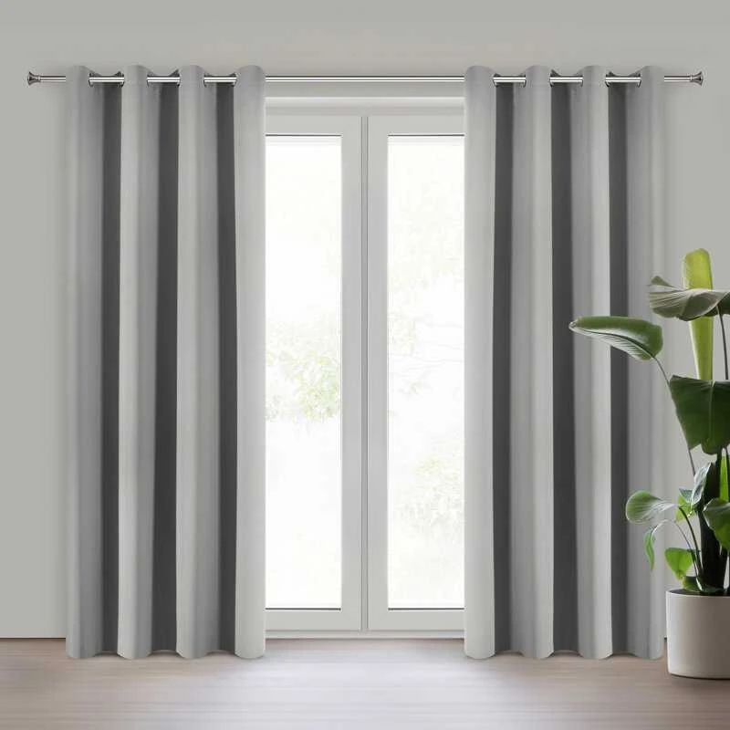 Eurofirany LOGAN blackout tipo temdanti naktinė užuolaida, 140X270 cm, kilpos / žiedai, spalva: sidabrinė