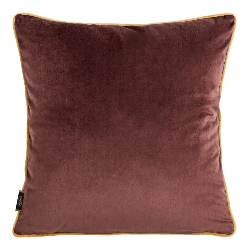 Eurofirany VELVET / 56 Minkšto aksomo pagalvės užvalkalas su kontrastingais apvadais kraštuose, 45X45 cm, spalva: bordinė