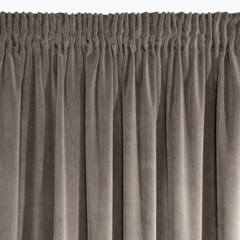 Eurofirany vienspalvė storesnio minkšto aksomo naktinė užuolaida KRISTI, 140X270 cm, 330 g/m2, juosta/ tunelis, spalva: ruda