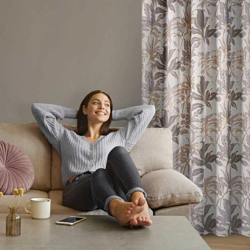 Eurofirany ZAS/ANELI/BEIGE+ZŁ 135X250 VERTIMAS