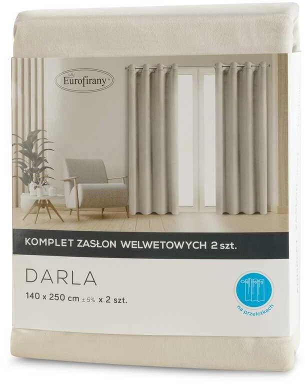 Eurofirany Euro užuolaidos ZAS/DARLA/K/KPL 140X250/X2 VERTIMAS