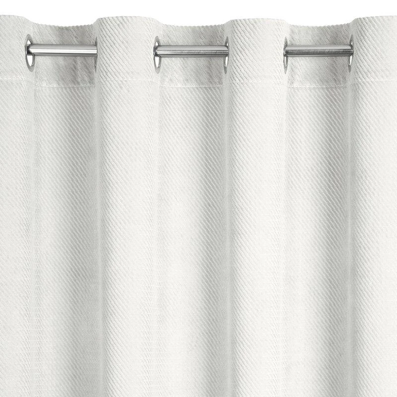 Eurofirany ELIZA Minkšto aksomo naktinė užuolaida su smulkiu raštu, 140X250 cm, kilpos / žiedai, spalva: balta