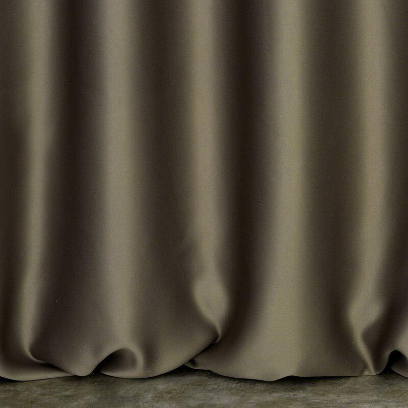 Eurofirany Naktinė blackout tipo temdanti užuolaida HARMONY su blizgiu ginkmedžio raštu, 140 X 250 cm, žiedai, spalva: ruda, auksinė