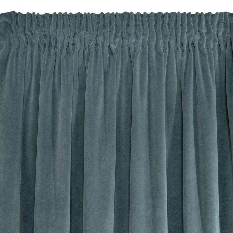 Eurofirany vienspalvė storesnio minkšto aksomo naktinė užuolaida KRISTI, 140X270 cm, 330 g/m2, juosta/ tunelis, spalva: mėlyna