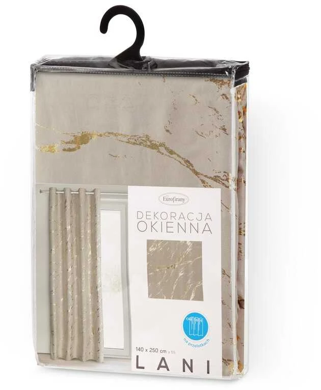 Eurofirany Euro užuolaidos ZAS/LANI/BEIGE+ZŁ 140X250 TRANSFER