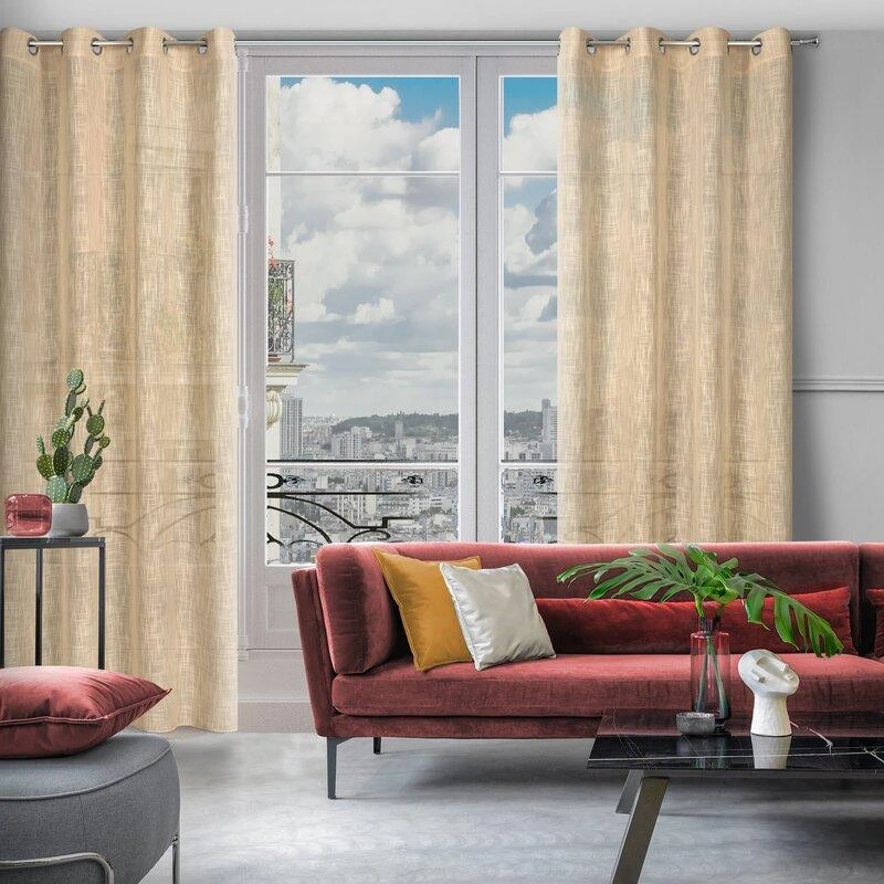 Eurofirany Užuolaidos LIREN / BEIGE 140X250 TRANS