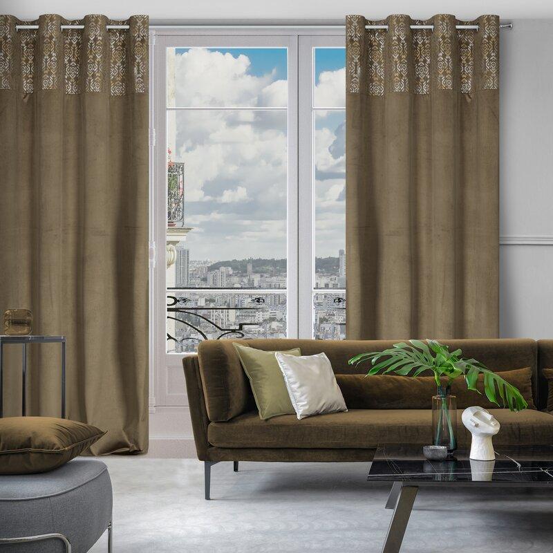 Eurofirany Užuolaidos LIZA / BEIGE + ZŁ 140X250 TRANS