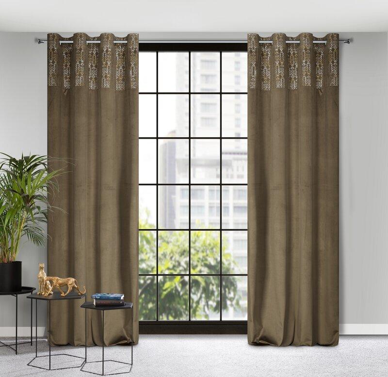 Eurofirany Užuolaidos LIZA / BEIGE + ZŁ 140X250 TRANS