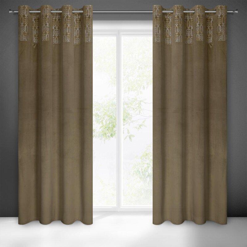 Eurofirany Užuolaidos LIZA / BEIGE + ZŁ 140X250 TRANS