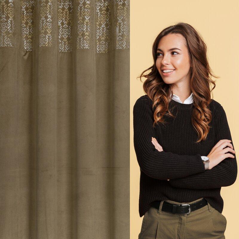 Eurofirany Užuolaidos LIZA / BEIGE + ZŁ 140X250 TRANS