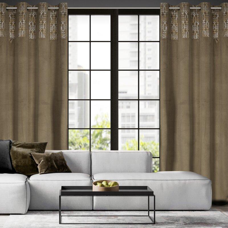 Eurofirany Užuolaidos LIZA / BEIGE + ZŁ 140X250 TRANS