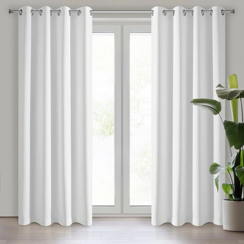 Eurofirany LOGAN blackout tipo temdanti naktinė užuolaida, 135X250 cm, kilpos / žiedai, spalva: balta