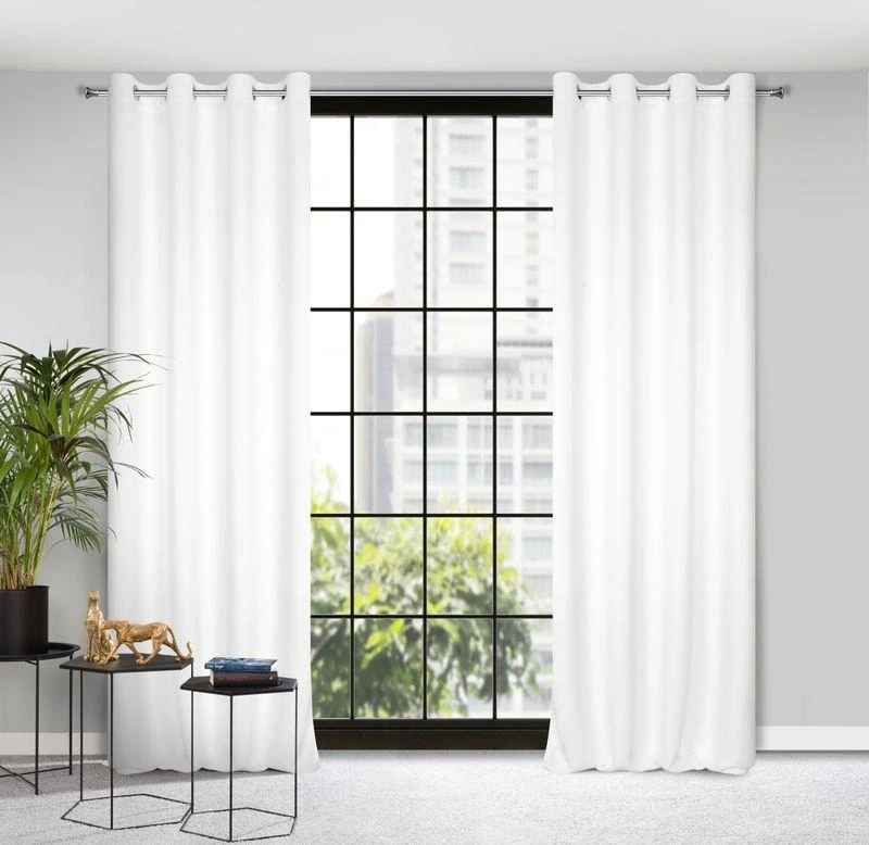 Eurofirany LOGAN blackout tipo temdanti naktinė užuolaida, 140X270 cm, kilpos / žiedai, spalva: balta