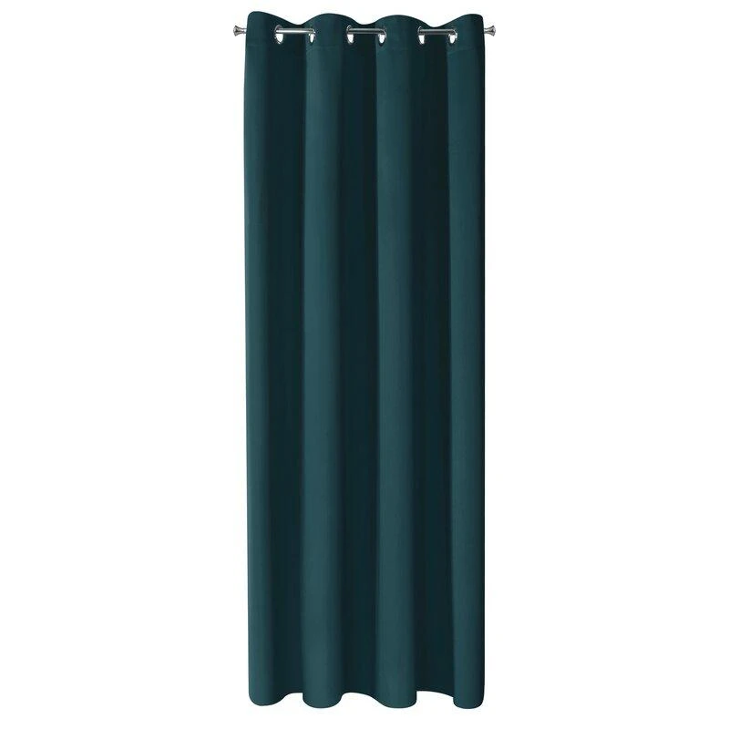 Eurofirany LOGAN blackout tipo temdanti naktinė užuolaida, 135X250 cm, kilpos / žiedai, spalva: tamsi turkio