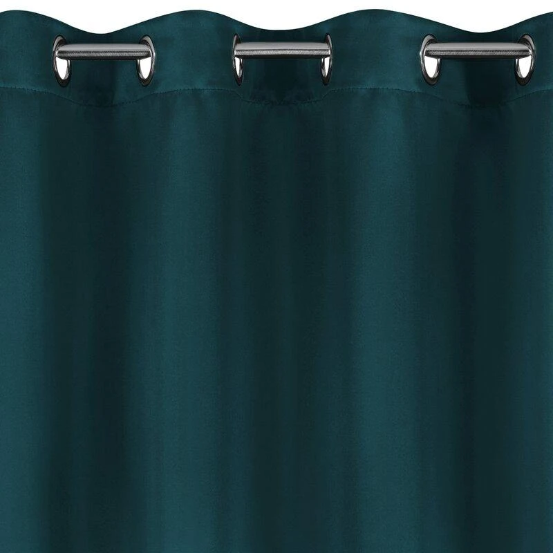 Eurofirany LOGAN blackout tipo temdanti naktinė užuolaida, 135X250 cm, kilpos / žiedai, spalva: tamsi turkio