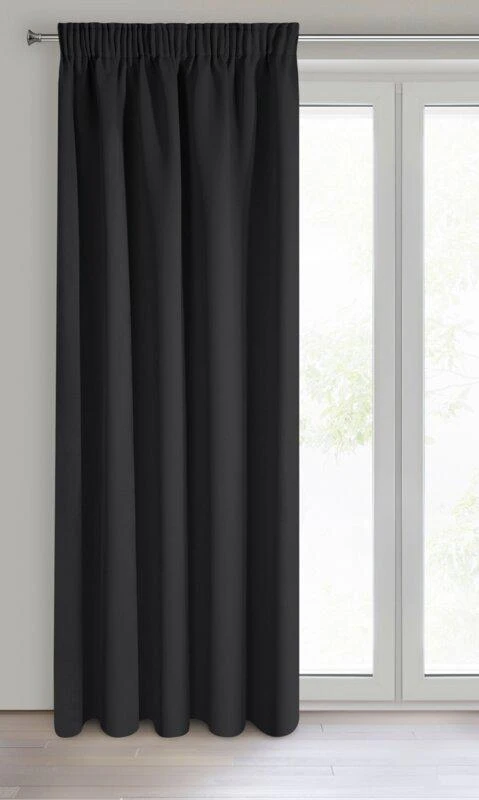 Eurofirany Užuolaida Logan Blackout juoda, juosta 135x270 cm
