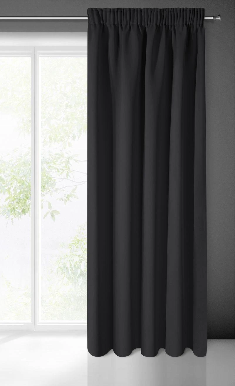 Eurofirany Užuolaida Logan Blackout juoda, juosta 135x270 cm