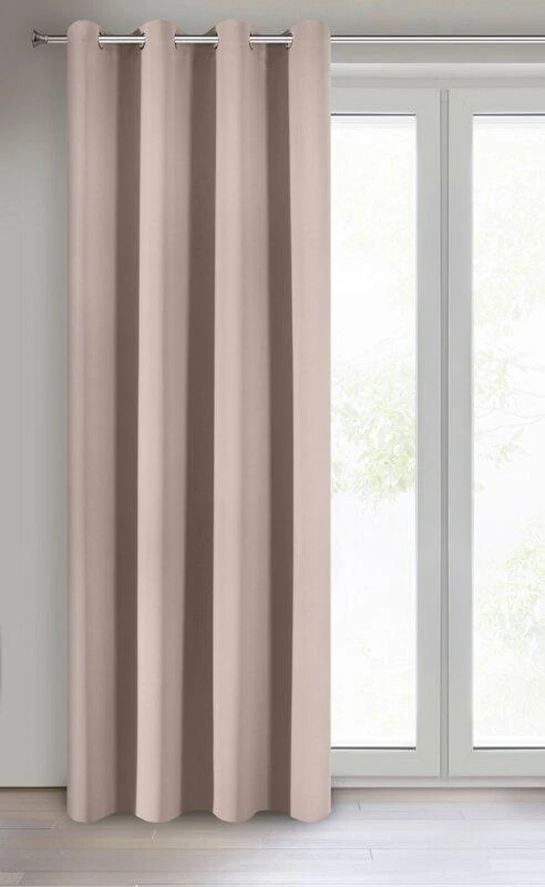 Eurofirany LOGAN blackout tipo temdanti naktinė užuolaida, 135X250 cm, kilpos / žiedai, spalva: pudros