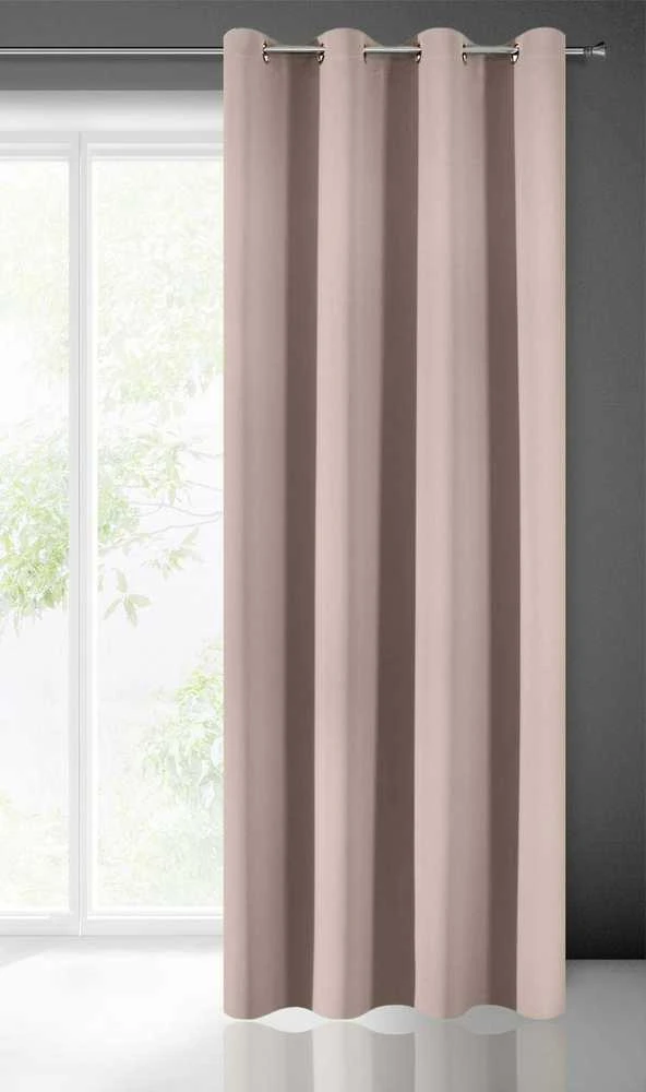 Eurofirany LOGAN blackout tipo temdanti naktinė užuolaida, 135X250 cm, kilpos / žiedai, spalva: pudros