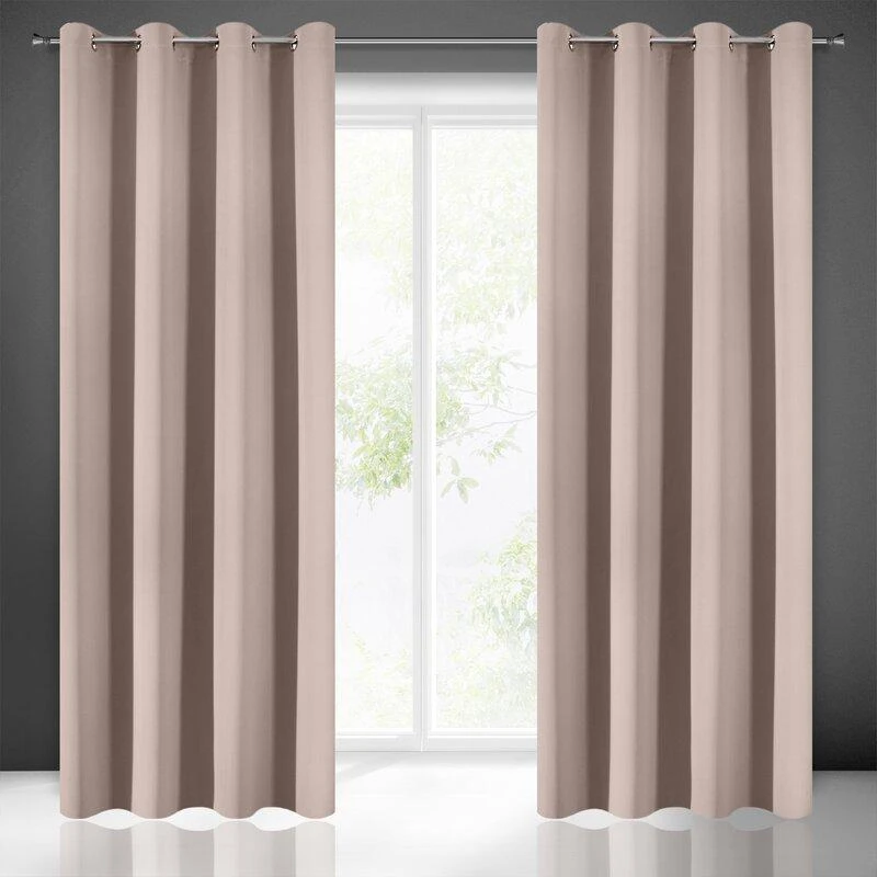 Eurofirany LOGAN blackout tipo temdanti naktinė užuolaida, 135X250 cm, kilpos / žiedai, spalva: pudros