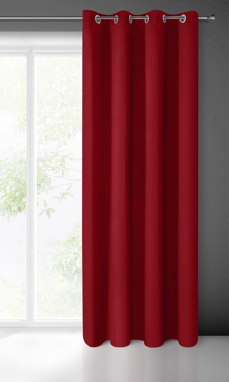 Eurofirany LOGAN blackout tipo temdanti naktinė užuolaida, 135X250 cm, kilpos / žiedai, spalva: raudona