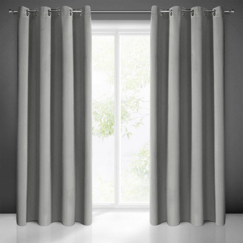Eurofirany LOGAN blackout tipo temdanti naktinė užuolaida, 135X250 cm, kilpos / žiedai, spalva: pilka